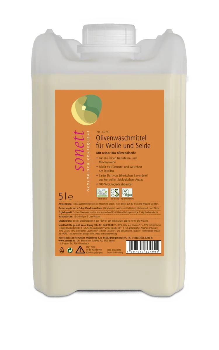 Olivenwaschmittel für Wolle und Seide