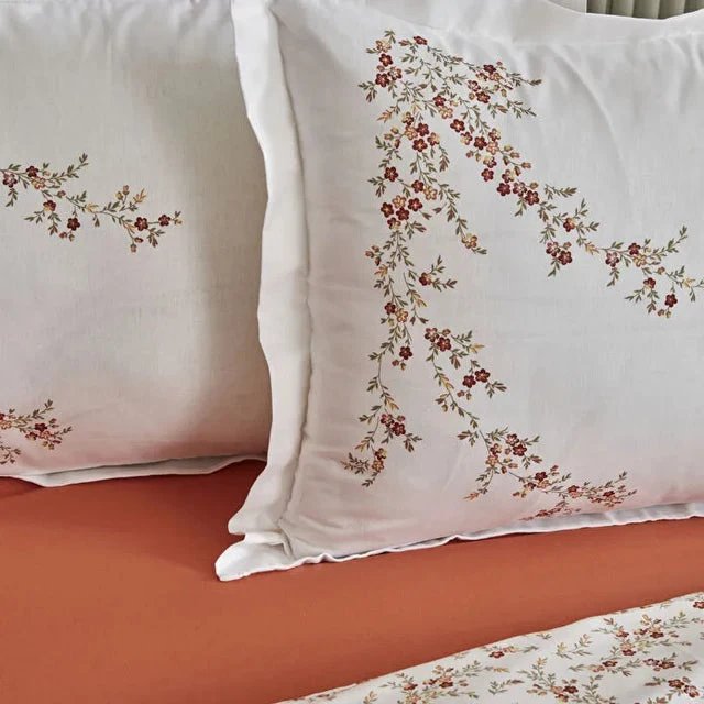 Karaca Mizu Bettwäsche-Set aus 100 % Baumwolle mit Tagesdecke, Doppelbett, Mehrfarbig