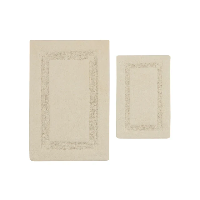 Karaca Pauline Badvorleger-Set, 60 × 90 cm + 40 × 60 cm, Offwhite