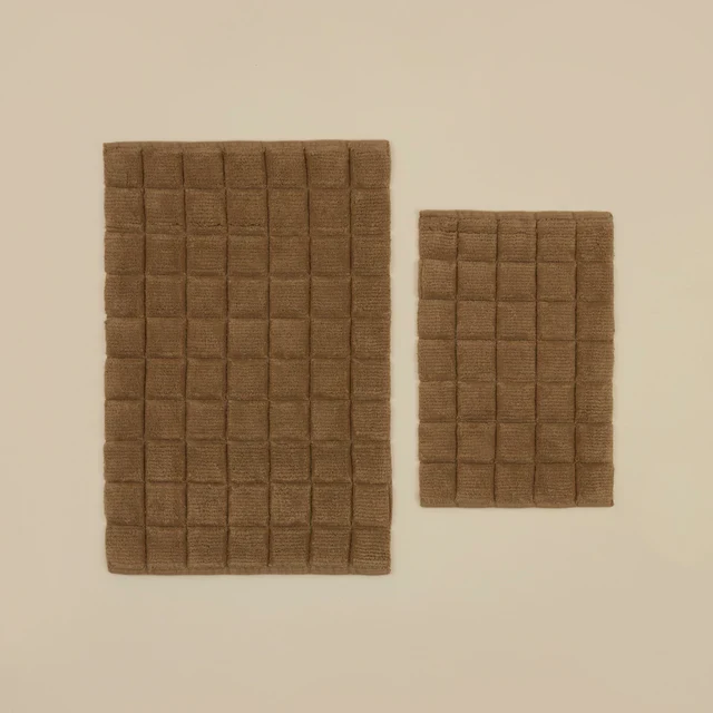Karaca Simon Badvorleger-Set, 60 × 90 cm + 40 × 60 cm, Braun