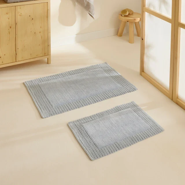 Karaca Odetta Badvorleger-Set, 60 × 90 cm + 40 × 60 cm, Grau