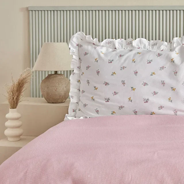 Karaca Lidya Bettwäsche-Set aus 100 % Baumwolle, Doppelbett, Rosa
