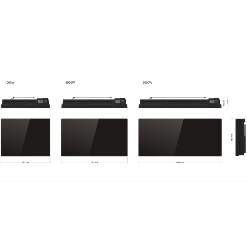 RADIATEUR GLASS BLACK 2000W