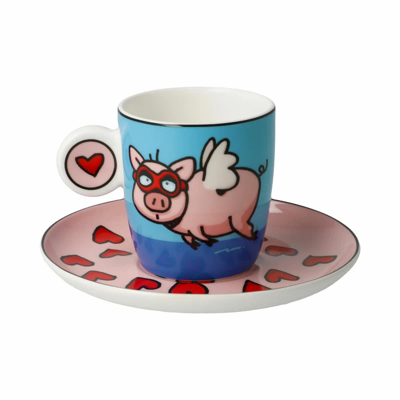 Goebel Espressotasse Ed Eck- When Pigs Fly, Fine Bone China, Bunt, 100 ml, 67200201