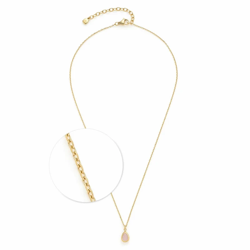 Leonardo Halskette 42 Gold Rosy CIAO, Kette, Schmuck, Edelstahl Gold, Glassteine, 024971