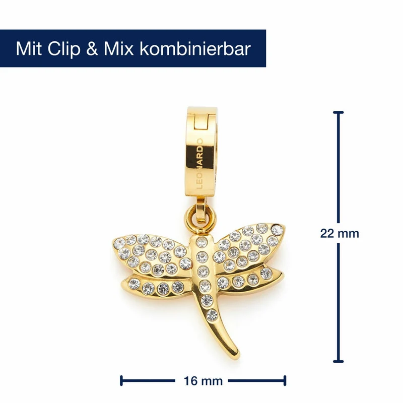 Leonardo Anhänger Gold Elisabeth Clip & Mix, Kettenanhänger, Schmuck, Edelstahl, Zirkonia, 024964