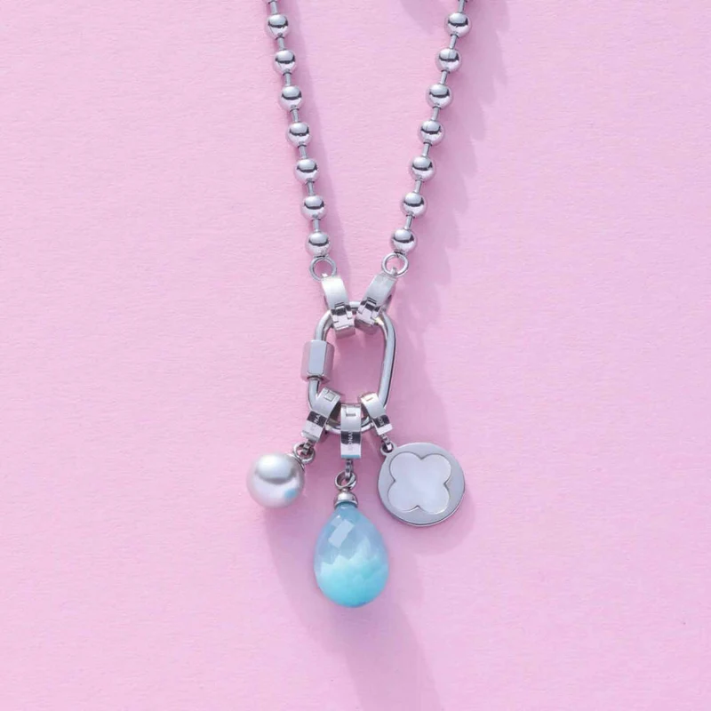 Leonardo Anhänger Lizzy Clip & Mix, Kettenanhänger, Schmuck, Edelstahl, Catseye, 024969