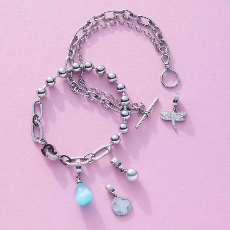 Leonardo Anhänger Lizzy Clip & Mix, Kettenanhänger, Schmuck, Edelstahl, Catseye, 024969