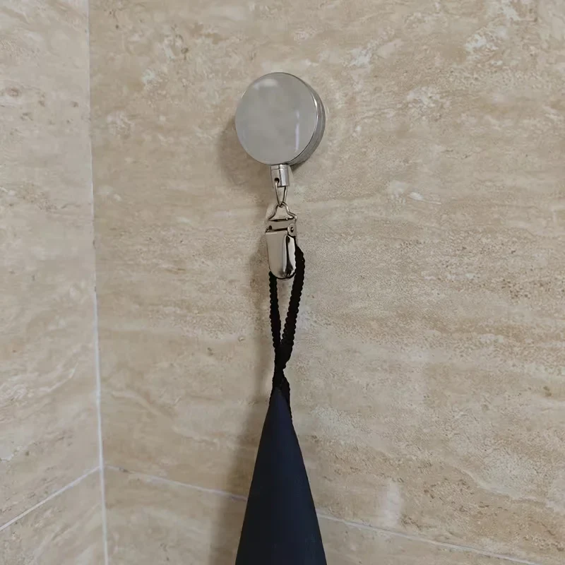 SnapBack Self-Retracting Bathroom Towel Hook