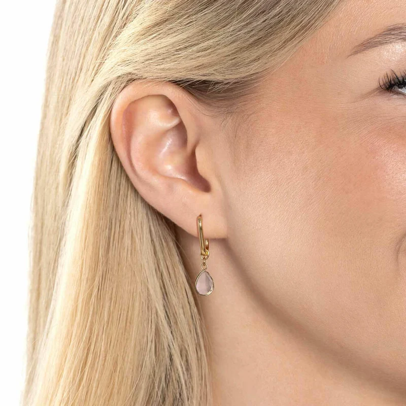 Leonardo Ohrhänger Gold Rosy CIAO, Ohrring, Schmuck, Edelstahl Gold, Glassteine, 024973
