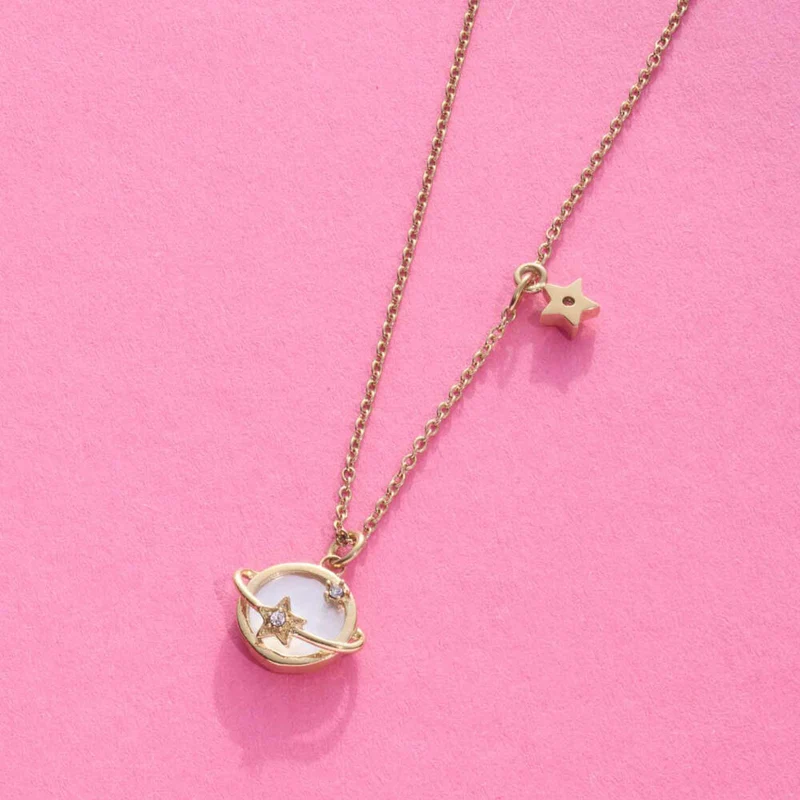 Leonardo Halskette 45 Gold Sattelite Ciao, Kette, Schmuck, Edelstahl Gold, Zirkonia, Perle, 024986
