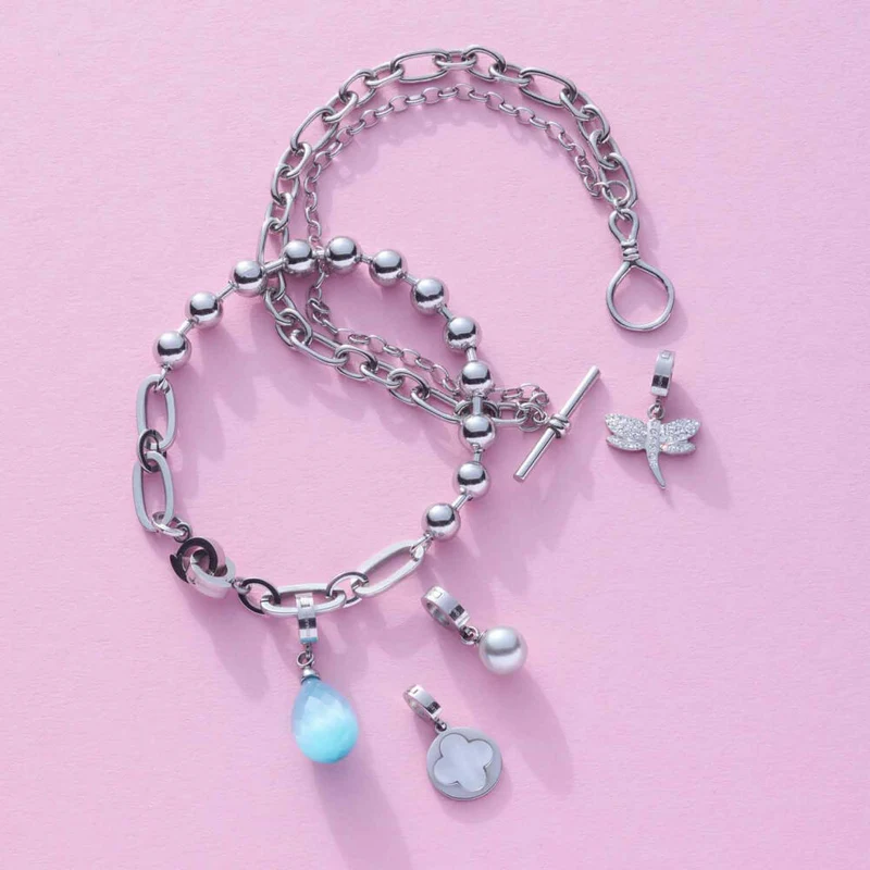 Leonardo Anhänger Elisabeth Clip & Mix, Kettenanhänger, Schmuck, Edelstahl, Zirkonia, 024965