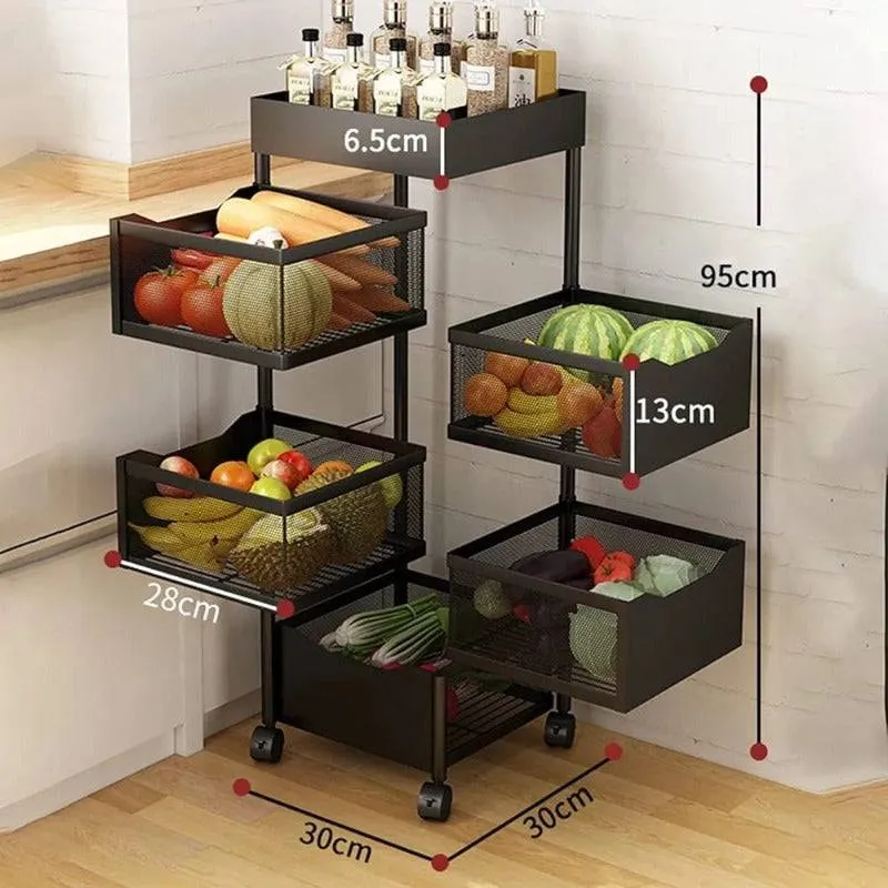 5 Tier Square Rotating Storage Shelf