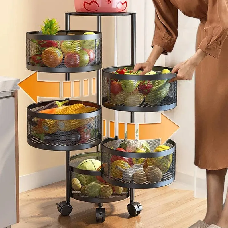 5 Tier Kitchen Rotating Storage Shelf