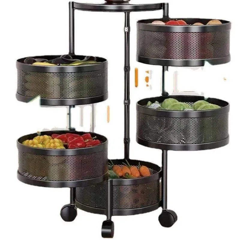 5 Tier Kitchen Rotating Storage Shelf