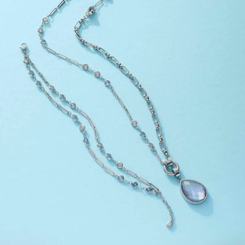 Leonardo Halskette 50 Vicky Clip & Mix, Kette, Schmuck, Edelstahl, Glassteine, Perlmutt, 024934