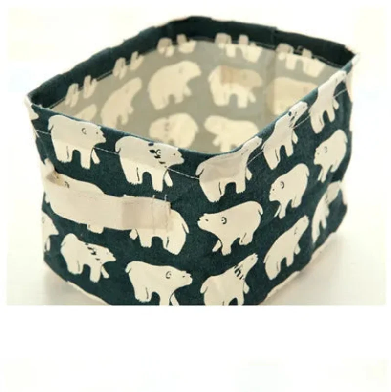 Cotton Linen Portable Storage Basket