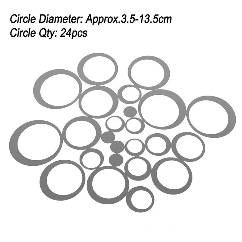 24pcs Silver Circle Mirror Wall Sticker