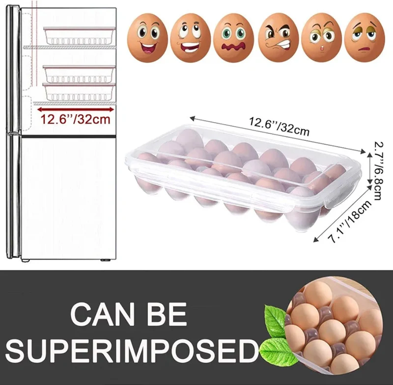 Plastic Egg Storage Box 18 Slots