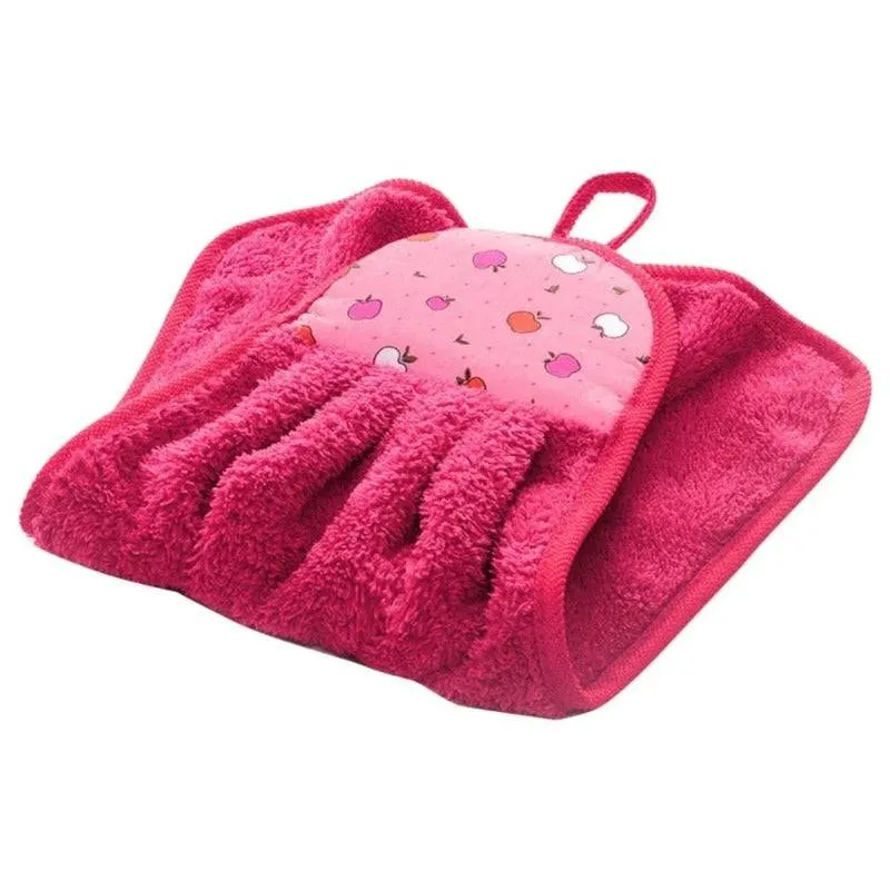 Super Absorbent Coral Velvet Hand Towel (Ultra-Soft Quick-Dry Hanging Towel for Kitchen & Bathroom)
