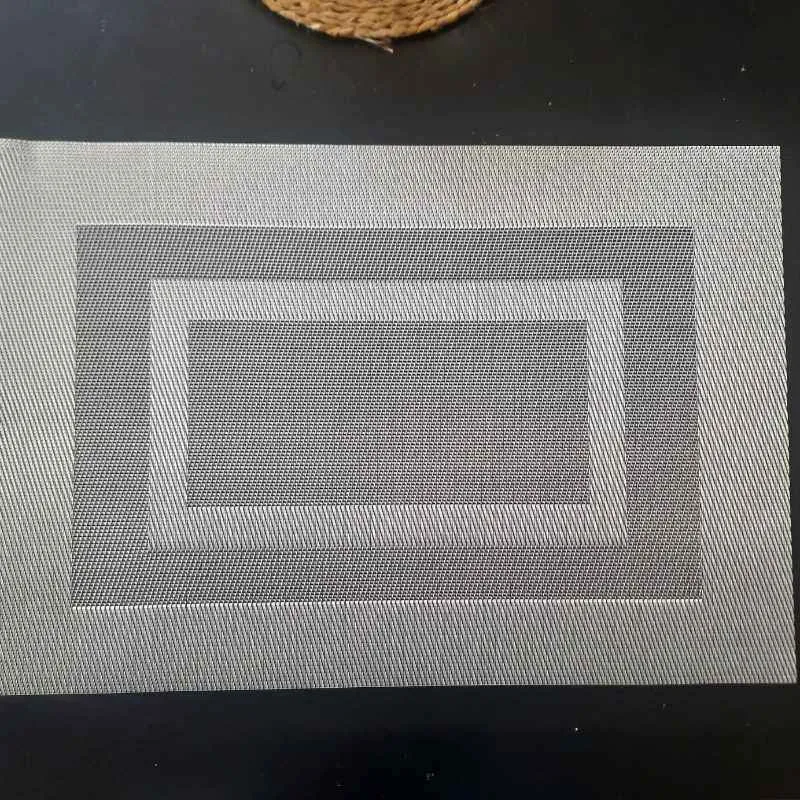 PVC Table Placemat Silver Grey 6PCS