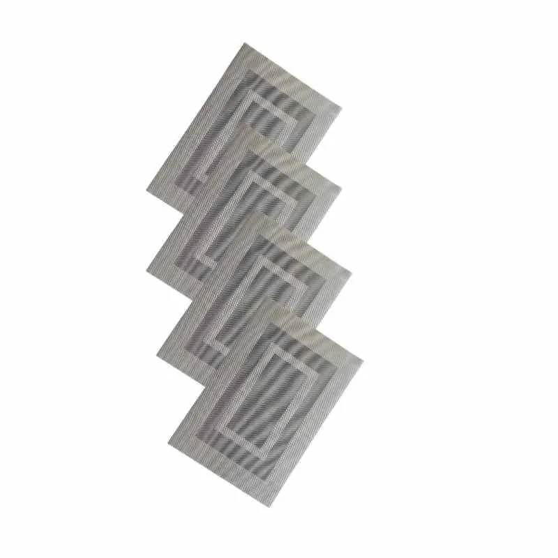 PVC Table Placemat Silver Grey 6PCS