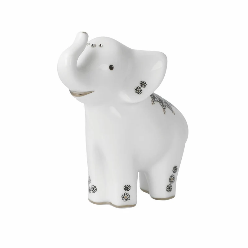 Goebel Figur Elephant - Kamili, Porzellan, schwarz-weiß, 11 cm, 70001171