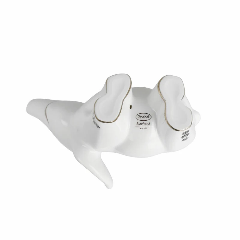 Goebel Figur Elephant - Kamili, Porzellan, schwarz-weiß, 11 cm, 70001171