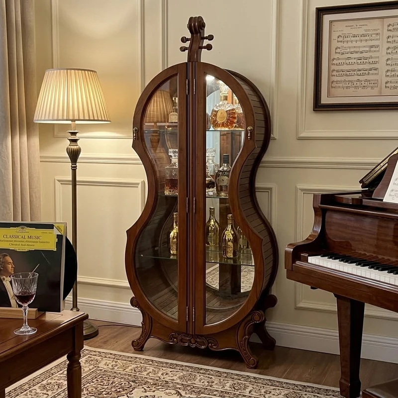 Violin Silhouette Curio Display Cabinet