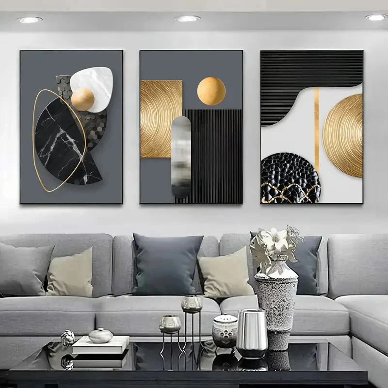 3PCS Frameless Geometry Art Canvas Print