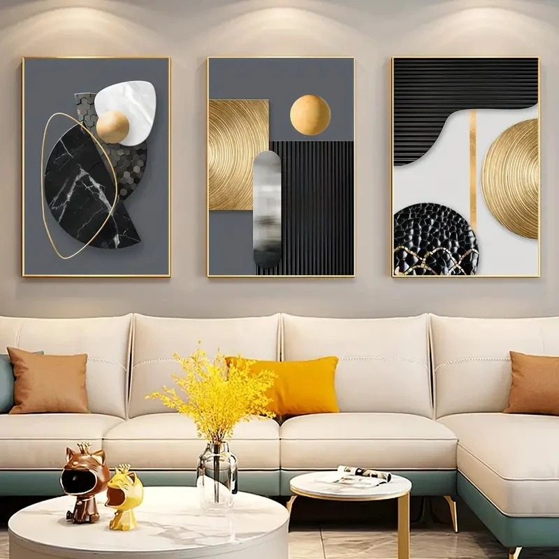 3PCS Frameless Geometry Art Canvas Print