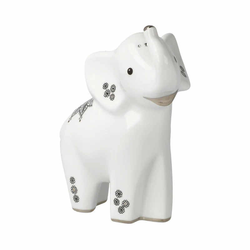 Goebel Figur Elephant - Roho, Porzellan, schwarz-weiß, 16 cm, 70001181
