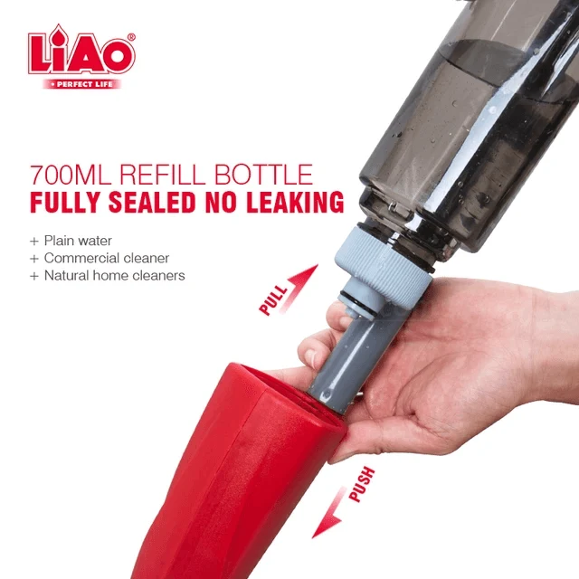 Liao Premium Microfiber Spray Mop (360° Swivel Head Flat Floor Cleaner with Removable Water Tank)
