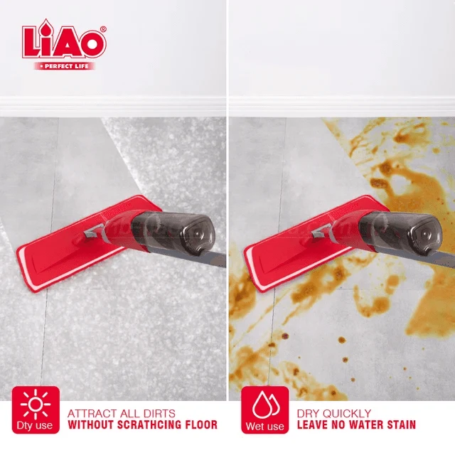 Liao Premium Microfiber Spray Mop (360° Swivel Head Flat Floor Cleaner with Removable Water Tank)