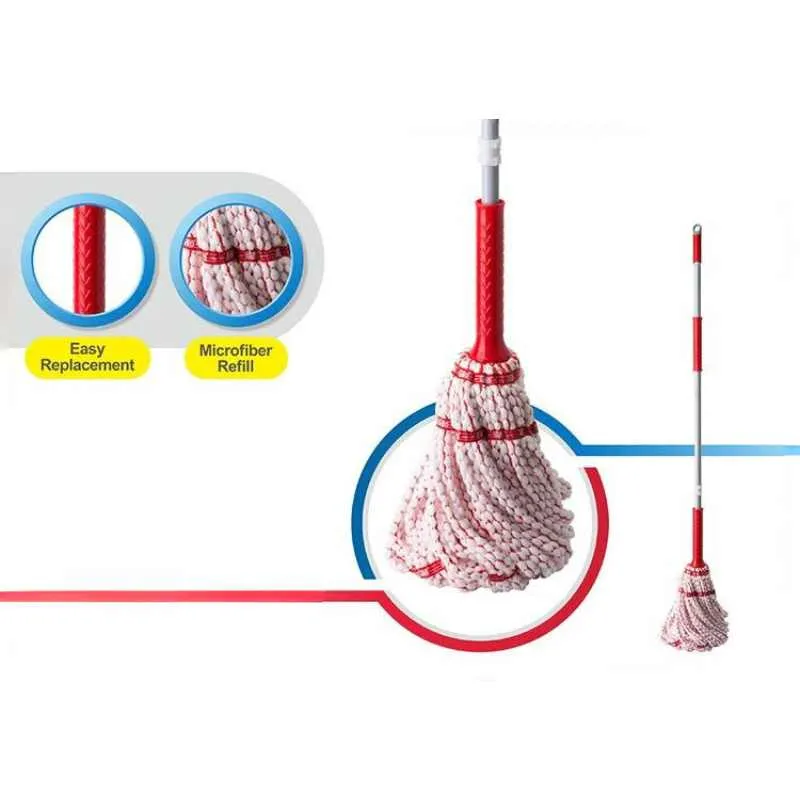 Liao Heavy-Duty Self-Wringing Twist Mop (Microfiber Easy Squeeze Floor Cleaner)