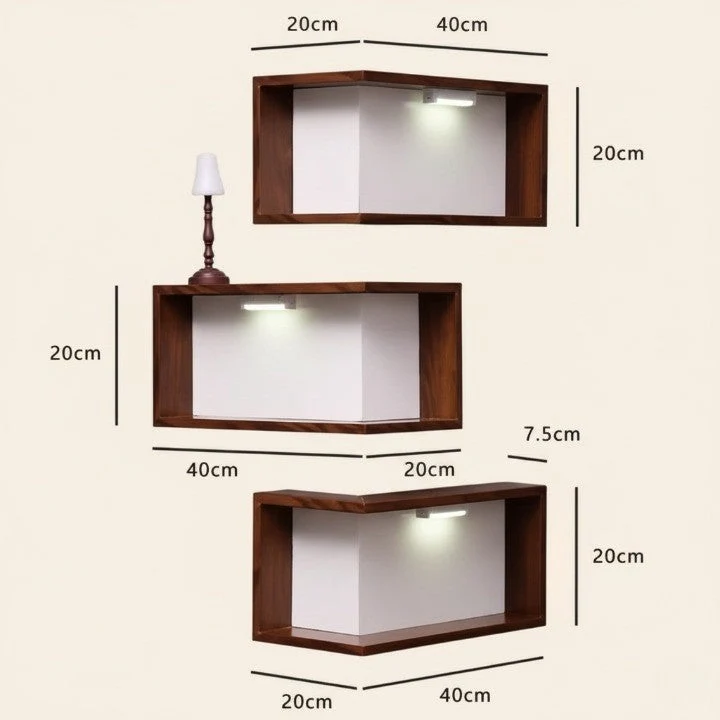 Floating Design Corner Wall Shelf