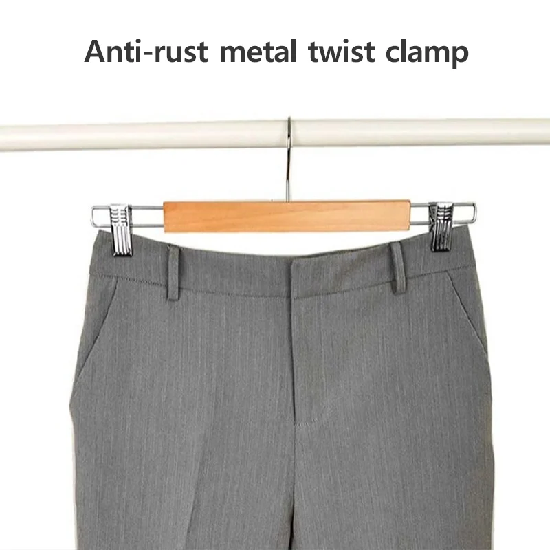 3PCS Wooden Jeans Hanger with Clip