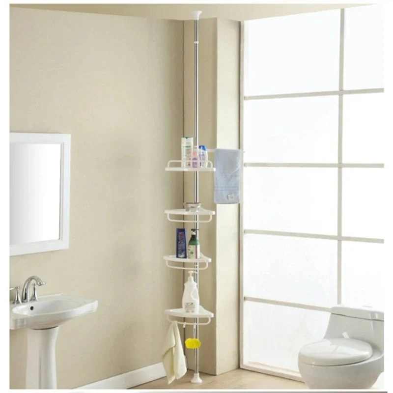 Multi-Layer Plastic Bathroom Corner Organizer Shelf