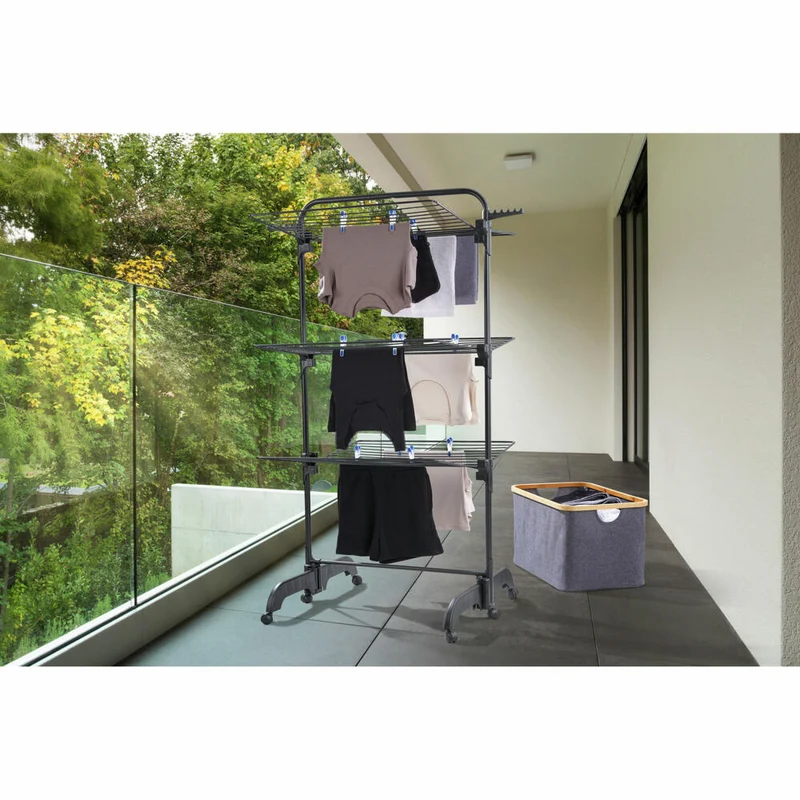 Leifheit Turmtrockner Comfort Tower 420 Black, Trockenständer, Wäschetrockner, 81691