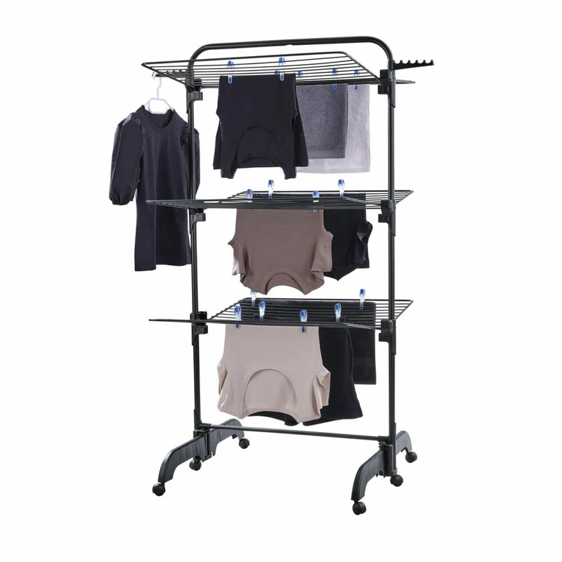 Leifheit Turmtrockner Comfort Tower 420 Black, Trockenständer, Wäschetrockner, 81691
