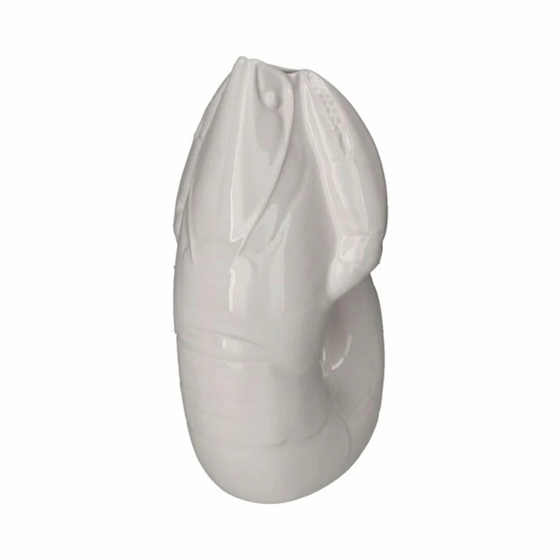 Gift Company Vase Madame Crevette L, Dekovase in Hummer-Form, Steingut, Weiß, H 32 cm, 1214505001