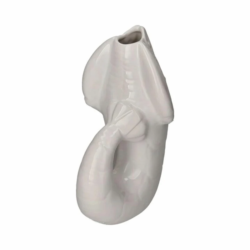 Gift Company Vase Madame Crevette L, Dekovase in Hummer-Form, Steingut, Weiß, H 32 cm, 1214505001