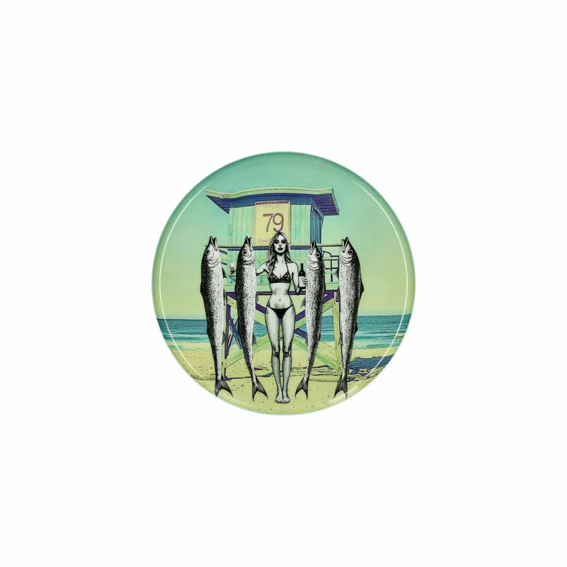 Gift Company Dekotablett Love Trays M, Beach girl, Tablett, Eisen, Bunt, Ø 22.8 cm, 1215704020