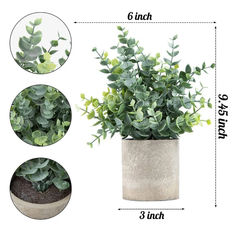 Green Artificial Plastic Eucalyptus Plant