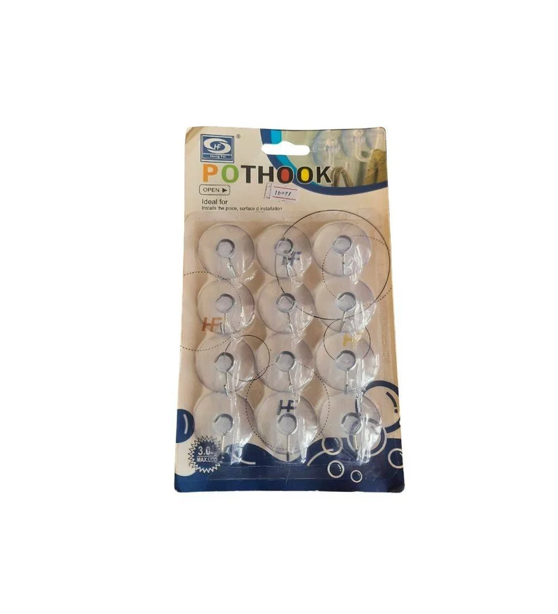 12PCS Self Adhesive Hooks Plastic
