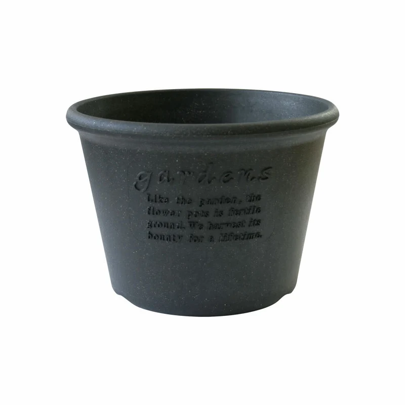 Hachiman Pflanztopf Eco 7 Flach, Blumentopf, Polypropylen, Schwarz, 3.8 L, 214953