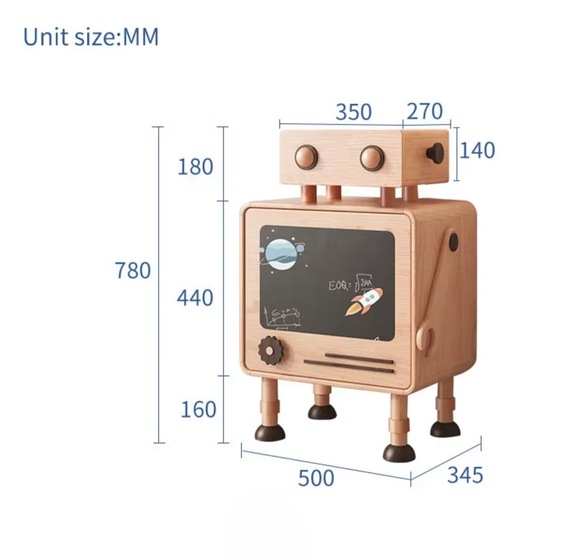 Space Explorer Robot Bedside Storage Cabinet