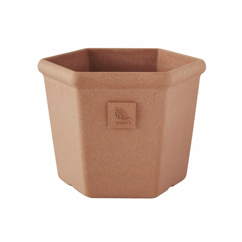 Hachiman Pflanztopf Eco 280 Hexagon, Blumentopf, Polypropylen, Terrakotta, 7 L, 213659