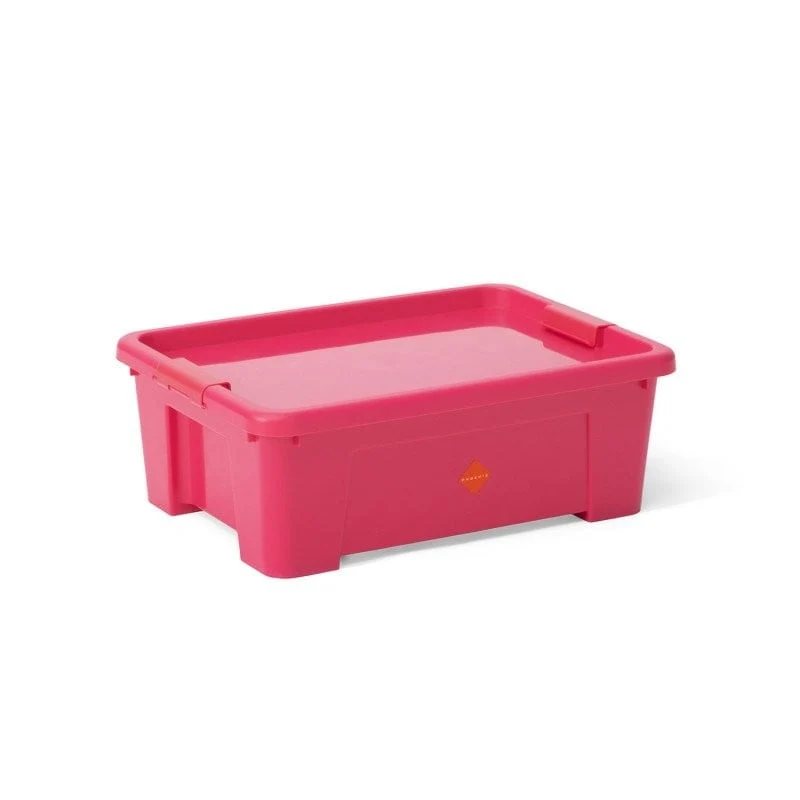 10L Coloured Storage Box Bin with Lid Organizer