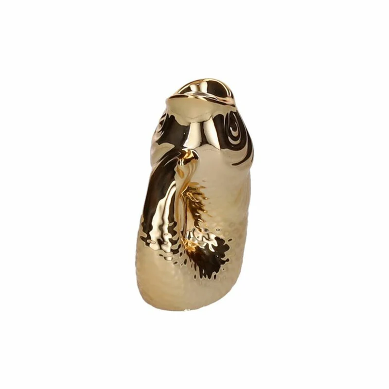 Gift Company Kerzenhalter Monsieur Carafon XS, Kerzenständer in Fisch-Form, Steingut, Gold, H 12.7 cm, 1055302021